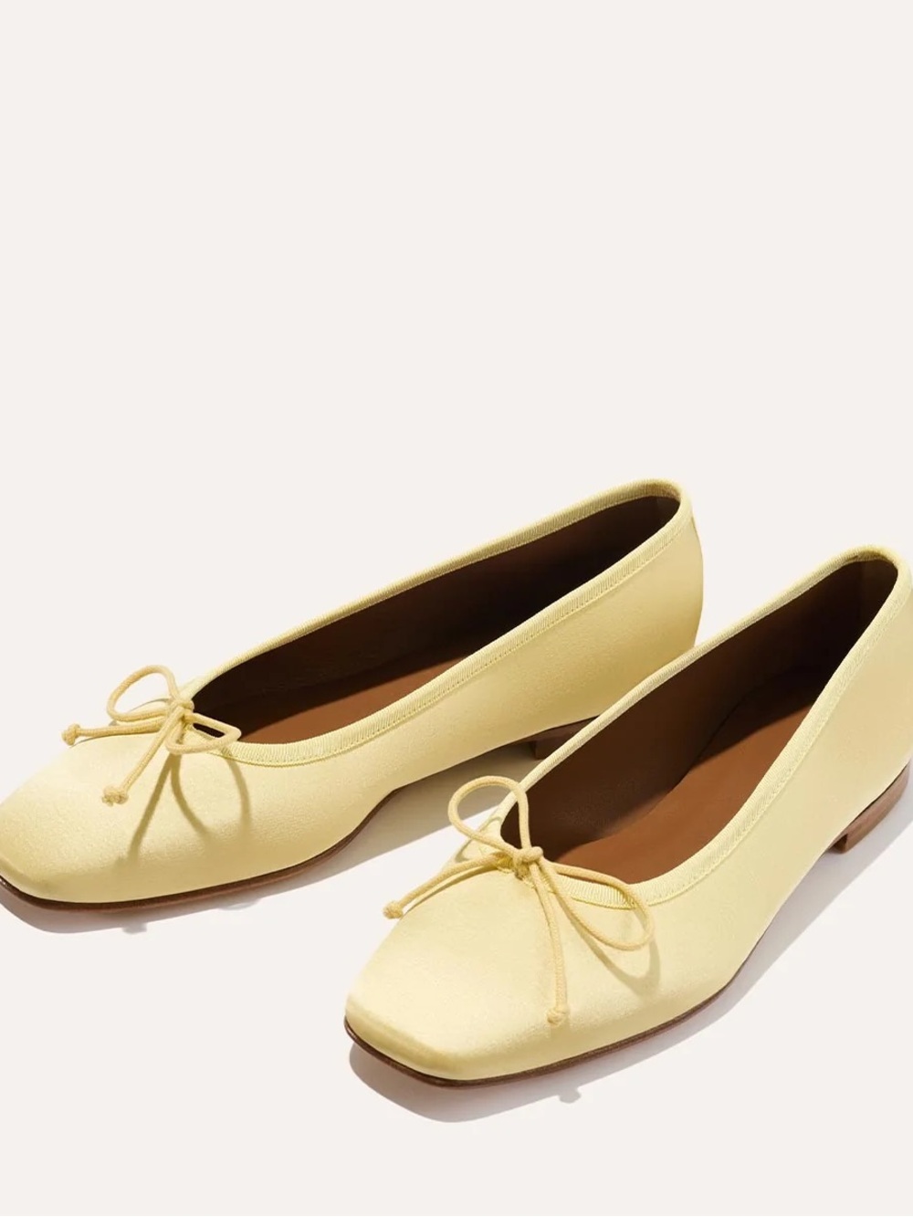 Margaux Yellow Satin Flats
